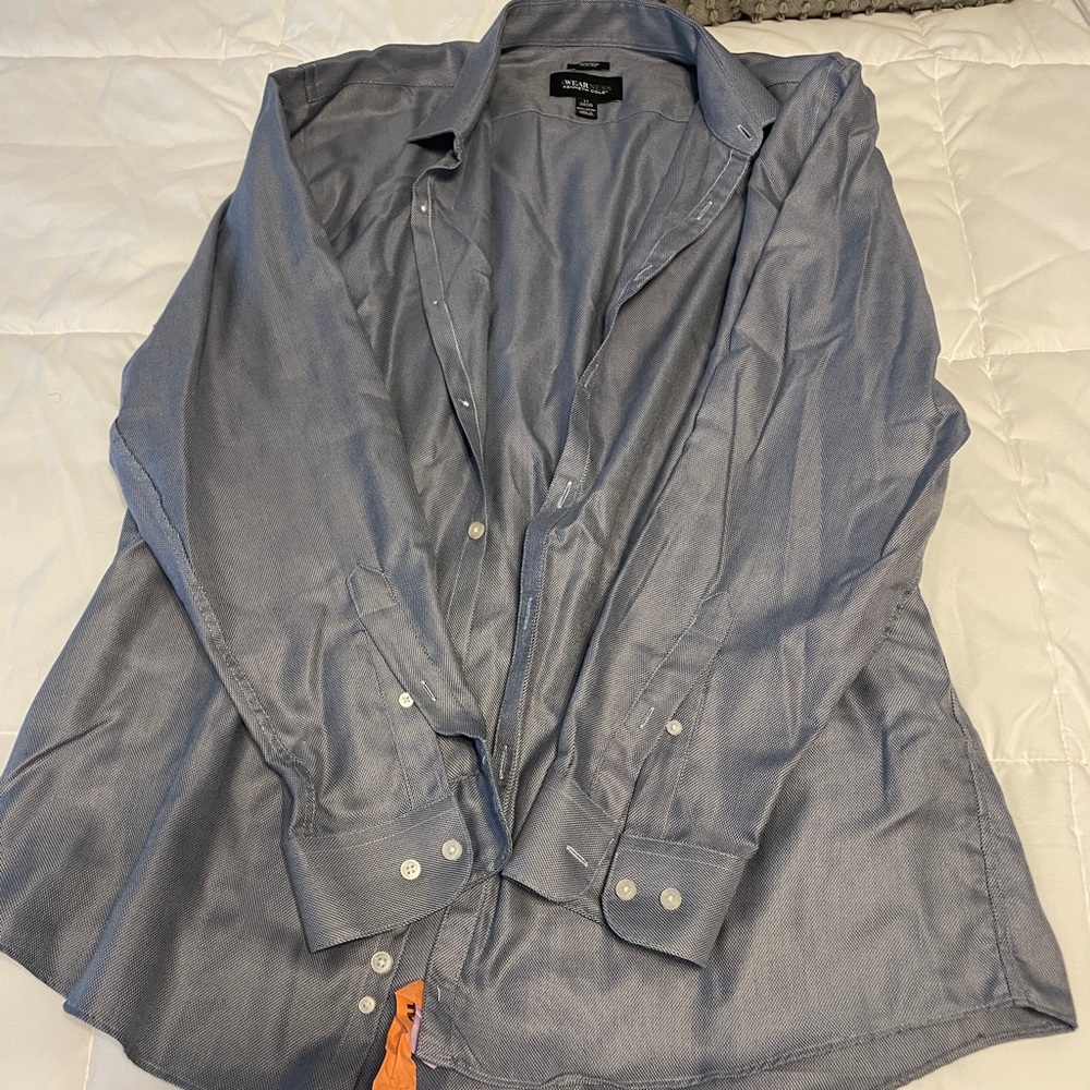 Kenneth Cole Awearness non-iron slim fit men’s dress shirt button down 17 34/35